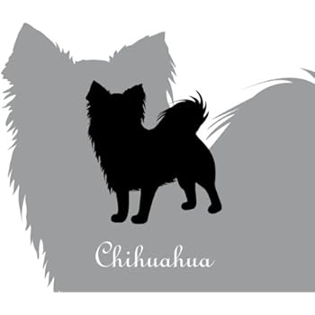 Amazon チワワ 犬 ステッカー プレミアム シルエット モノトーン Dst001 Mono Lサイズ シール ステッカー ホビー
