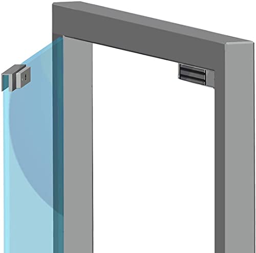 Soporte en forma de U de aleación de aluminio para 600lbs/280kg Puerta de vidrio sin marco de bloqueo magnético (280kg)