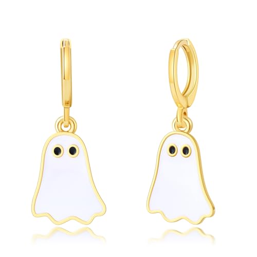Halloween Earrings Ghost Earrings Dangle Enamel Charm Hypoallergenic