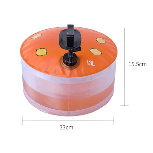Contenedor de Agua Plegable 3.4 Galones con Grifo Antigoteo | Bolsa para Almacenaje al Aire Libre para Senderismo y Supervivencia | Camping, RV y Emergencias | Libre de BPA Color Amarillo Limón 3.4 Galones miniatura 5