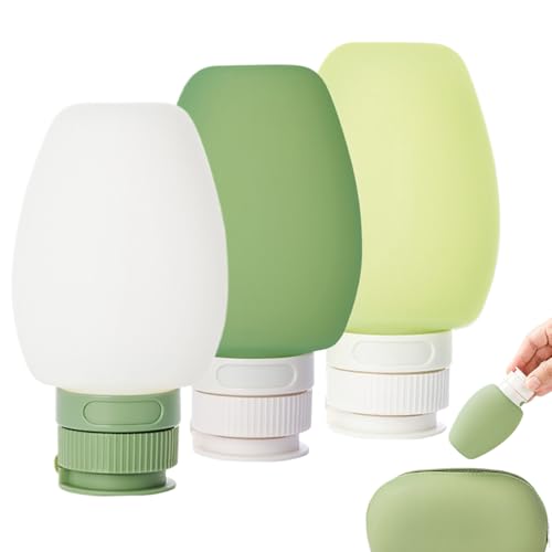 Nixiara Viales de tamaño de viaje - Botellas de viaje recargables de 3 piezas para acondicionador - Tubos acondicionadores reutilizables para agua, avión, champú, vacaciones, gimnasio, hotel y