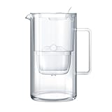 AQUAPHOR Glass &ndash; Wasserfilter Kanne aus robustem Glas, 2,5 l, inkl. 1&times; MAXFOR+ Filterkartusche, Wei&szlig;