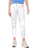 Die bequeme Damenjeans ist verkürzt und kann über mehrere Saisons getragen werden, ideal für den Alltag