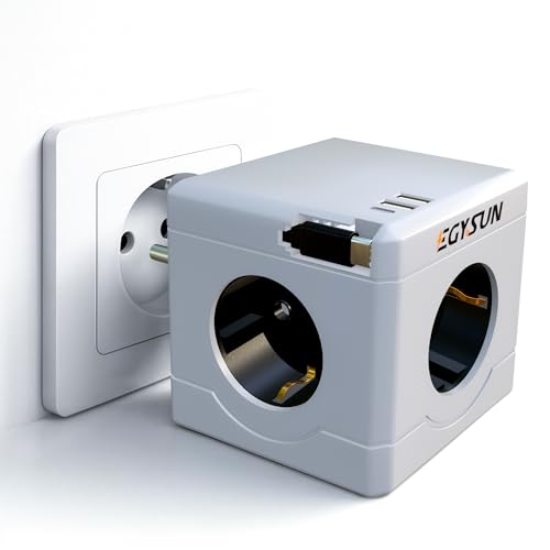 Steckdosenwürfel, Mehrfachsteckdose ohne Kabel 3er Steckdose mit...