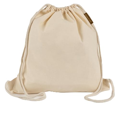 Naturstube Baumwoll Turnbeutel natur Sportbeutel Zuziehbeutel Gymsack Sack Jute Schule Rucksack Damen Herren & Kinder
