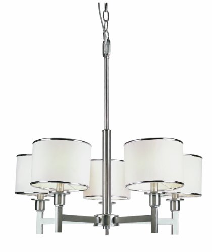 Trans Globe Lighting Trans Globe Imports 1055 BN Transitional Five Light Chandelier from Cadance Collection in Pwt, Nckl, B/S, Slvr. Finish, 26.00 inches, Brushed Nickel