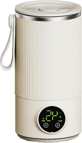 4-en-1 espumador de leche inalámbrico con calefacción, cafetera eléctrica, mezclador recargable portátil para el café con leche, calentamiento rápido, agitador incorporado, diseño agradable de los via
