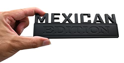 Image of 1pc 7 inch Large Mexican Edition Emblem Badges Decal Car Flag Decal Military Replacement for F150 F250 F350 Chevy Silverado 1500 2500 Chevrolet C10 C15 (Black)