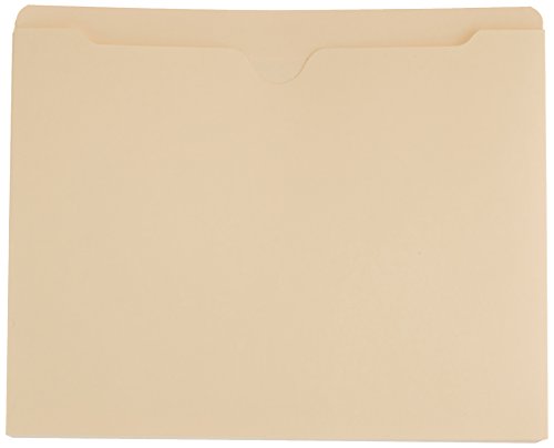 Image of Amazon Basics File Jackets for Organizing Documents, Reinforced Straight-Cut Tab, Flat-No Expansion, Letter Size, Manila, 100-Pack