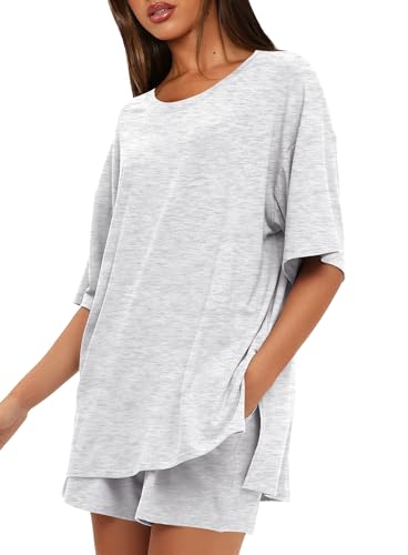 Darong Women's Two Piece Loungewear Set Summer Casual Boxy Shirts Drawstring Shorts Matching Airport Travel Outfit2