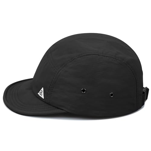 Clakllie Gorra de béisbol impermeable de 5 paneles para hombre, visera corta, visera plana, gorra de béisbol de secado rápido, gorra de correr, transpirable, gorra corta ajustable para papá, CDGE-DDY1