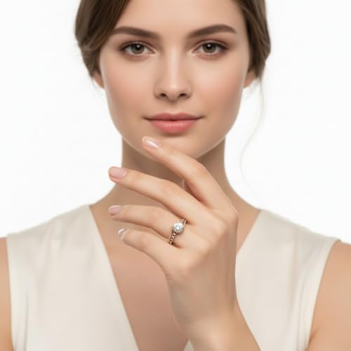 Image of Choose Your Gemstone Rope Split Shank Diamond CZ Ring Yellow Gold Plated Round Shape Split Shank Engagement Ring Minimal Modern Design Birthday Gift Wedding Gift US Size 4 to 12