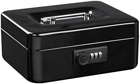 （22:00時点） 八番屋 手提げ金庫 ダイヤル付 B6サイズ キャッシュメイト スチール製 家庭用 オフィス M200M ブラック