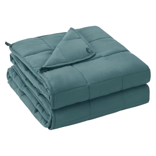 Image of yescool King Size Weighted Blanket for Adults (20 lbs, 80 inch x 87 inch, Teal) Cooling Heavy Blanket for Sleeping Perfect for 190-210 lbs, Breathable Blanket for Adults & Couple All Season, Machine Washable