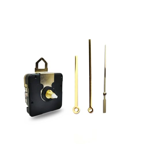 Image of 18mm Silent and Sweep Clock Machine and Sturdy Gold Metal Hands | Non-Ticking Battery Operated Clock Movement Replacement for DIY Resin Clocks & Art Craft Repair