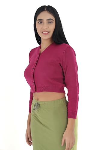 Image of Women Winter Wear V-Neck Full Sleeves Regular Fit Woollen Blouse