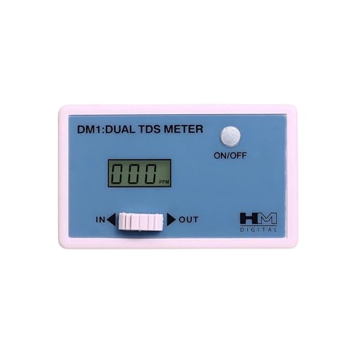 HM Digital DM-1 In-Line Dual TDS Monitor, 0-9990 ppm Range, +/- 2% Readout Accuracy,Blue & White