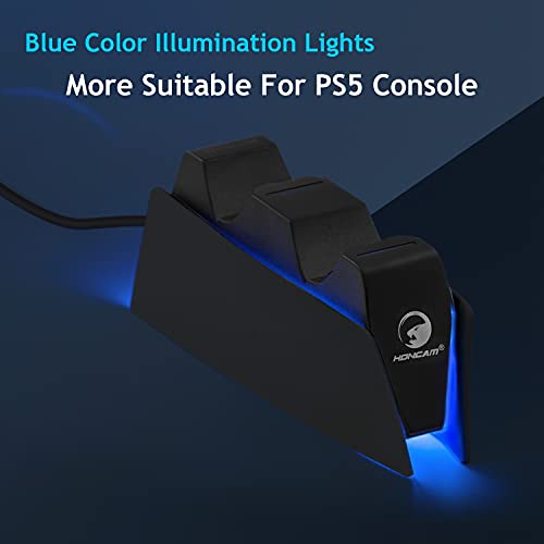 Mcbazel Dual-USB-Ladestation für PS5 Controller DualSense-Controller-Ladestation mit LED-Licht-Anzeigen/Schnellladung/Tri-Schutz - Schwarz - Image 4