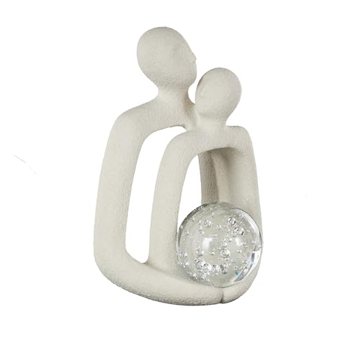 Escultura Decorativa Abstracta Blanca de Polystone 10x7x15 pulgadas miniatura 7
