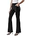 DLOODA Womens Dress Pants Stretchy Work Pants Business Casual Office Trousers Pull On Flare Slacks with 4 Pockets Black
