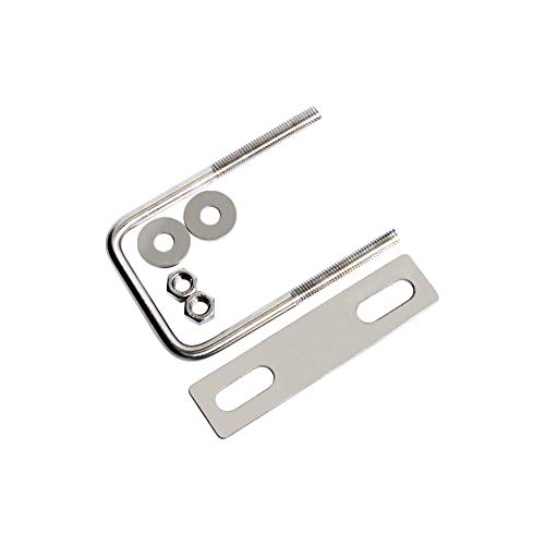 Square U-Bolts 2inch(50mm) Inner Width 304 Stainless Steel Silver M8 with Plates Nuts for Car/Motorhome/Sailing Trailer Replacement Part and Accessorie 1Pcs