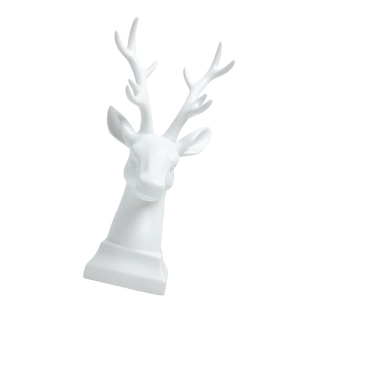 Ciieeo 1Pc Ceramic Deer Head Ornament Creative White Adornment for Home Office Chic Stag Head Figurine Unique Aesthetic Photo Prop Craftsmanship