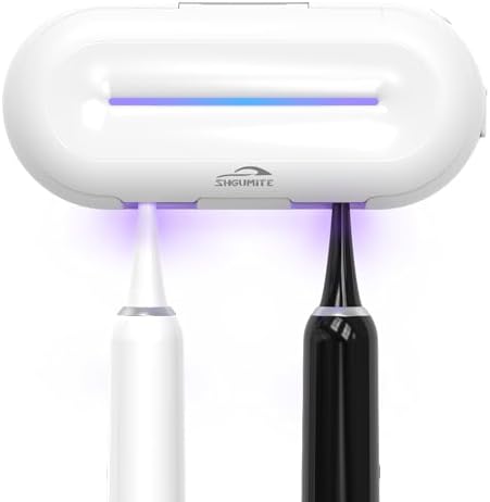 Toothbrush Holder Sanitizer - Toothbrush Dryer and Cleaner, Wall Mounted Holder with 10000mAh Rechargeable Battery, Triple-Light Cleaning + Rapid Drying System for Bathroom