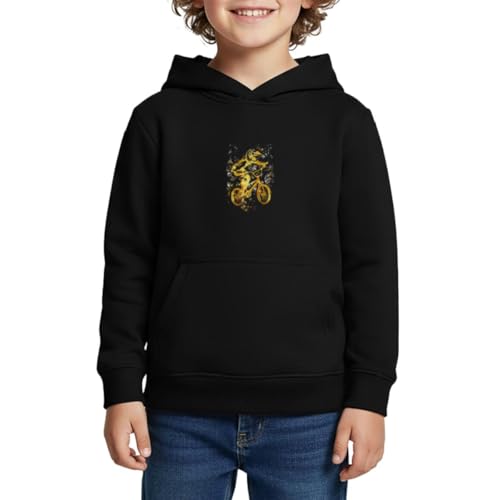 Vélo bmx d'or sweat à capuche enfant premium noir pour le skatepark