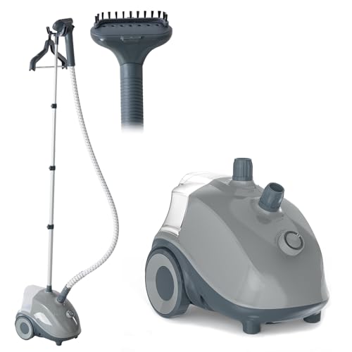 DUMOS Garment Steamer for Clothes Standing, 1500W Efficient Clothes Steamer Standing, 1.7L Water Tank for 55 Min Continuous Steaming with Wheels, Professional Fast Heating Wrinkle Remover