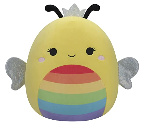 Peluche Squishmallows 30 cm Sunny Honey Bee arc-en-ciel doudou abeille moelleux