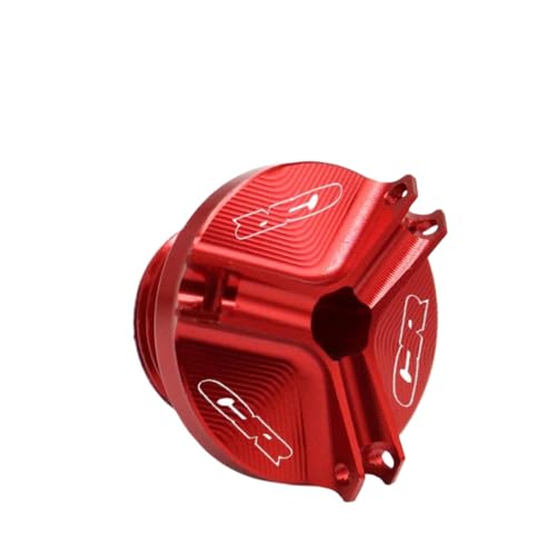 Cubierta de Tapa del Filtro de Aceite de Motocicleta Compatible con CR80R CR85R CR125R CR250R CR500R CR Modelos de Logotipo Accesorios del Motor(Red)