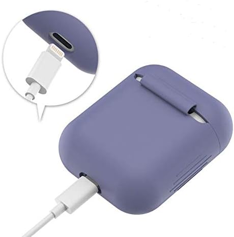 Miniatura 5 de Funda protectora de silicona compatible con Apple Airpods 1 y AirPods 2 LED frontal visible (azul claro)