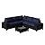 TINASUUS 6 Pieces Patio Furniture Sets, All-Weather Outdoor Furniture Wicker Patio Conversation Set Outdoor Sectional w Cushions for Porch Poolside Backyard Deck Lawn (Coffee-Dark Blue)