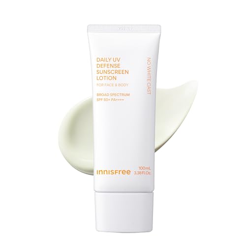 Image of innisfree Daily UV Defense SPF 50+ PA++++ Korean Face & Body Sunscreen, Broad Spectrum, Invisible Finish, No White Cast, Lightweight, Hydrating