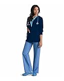 Landau Essentials 5-Pocket Cardigan Style Warm-Up Scrub Jacket for Women, Navy, X-Large