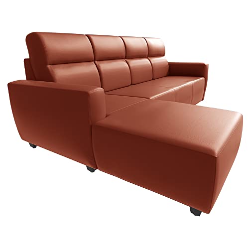 Image of Wakefit Sofa Set for Living Room | 3 Year Warranty | L Shape Sofa, Sofa Set, Wooden Sofa Set for Living Room, 3 Seater Sofa + Left Aligned Chaise - Belize (Fabric, Tan)