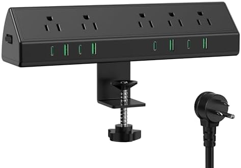 Jgstkcity Desk Clamp Power Strip,45W Fast Charging Station,4 USB-...