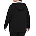 MoFiz Women's Plus Size Fleece Zip Up Hoodie Jacket Sherpa Lined Warm Coat Hooded Sweatshirts Black,4XL