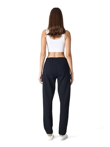 COMEOR Jogginghose Damen-Baumwolle Sporthose Lang - Sweatpants Frauen Freizeithose - Lockere Laufhosen Jogger - High Waist Trainingshose Geradem Bein Hose mit elastischem Bund und Taschen Yogahose