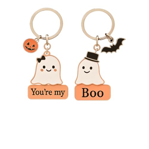 Ximinwzm Boo Basket Gifts Halloween Gifts Boo Basket Ghost Keychain Cute Boo Ghost Keychains Boos Baskets Gifts Keychain for Girlfriend Valentines Day Hanging Decorations