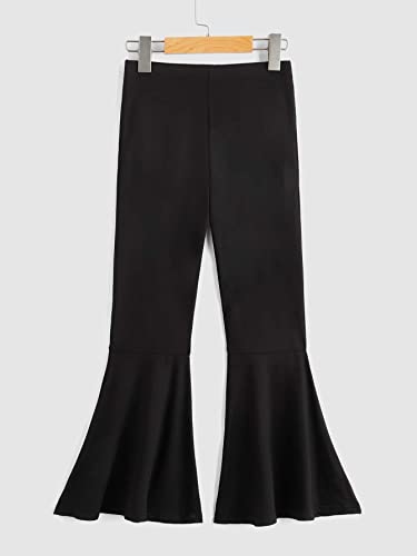 Image of WDIRARA Girl's Flare Pants High Waisted Elastic Waist Bell Bottom Casual Pants