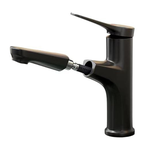 Robinet de salle de bain extractible noir mitigeur haut de gamme