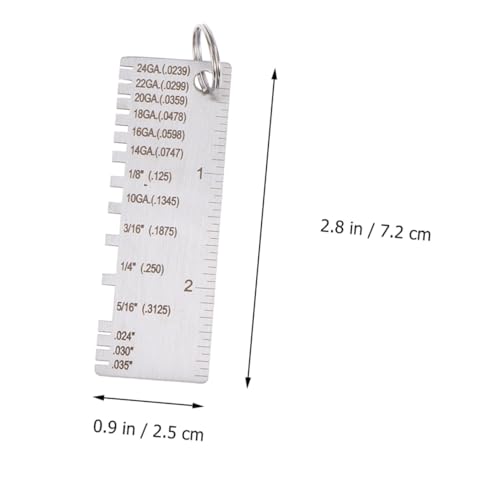2pcs Herramienta Medidora para Soldadura Calibrador de Espesor de Metal Portátil Métrico miniatura 2