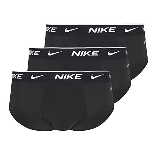Nike Men`s Everyday Cotton Stretch Briefs 3 Pack (X-Large, Black(KE1106-001)/W)