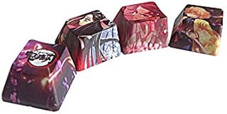 4 keycap Set, 5-Side Dye-subbed PBT Keycaps, R4 Keycaps, DIY OEM Keycaps for Gaming Mechanical Keyboard, Demon Slayer