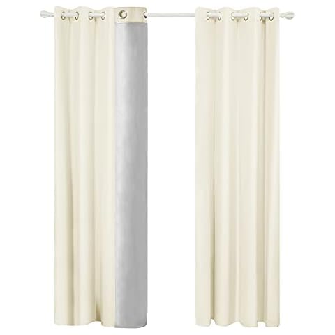 Deconovo Cortinas Termicas Aislantes Frio y Calor con Forro de Gris Plata Cover