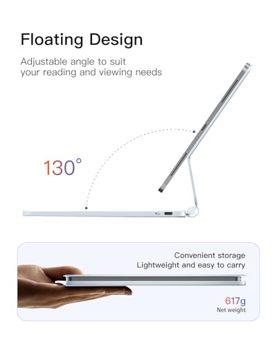 Image of Inateck NeoMagic Magnetic Keyboard Case for iPad 10th Generation 10.9 inch /11th Generation 2025 A16 11 inch, Floating Cantilever Stand, 7-Color Backlight, with Trackpad, Magic-Style Keyboard (Blue)