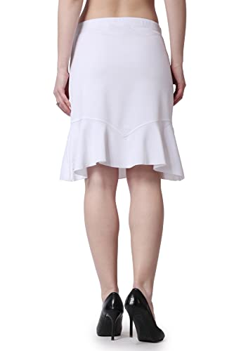 Image of POPWINGS Casual Twill Frill Knee Length Pencil Skirt for Women || Stylish Summer Skirt for Women || Knee-Length Skirt for Women || Semi-Formal Women Skirt