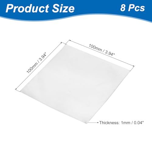 Image of uxcell 8 Pcs Zinc Sheets, 99.9% High Purity Zinc Plate 0.01 inchx4 inchx4 inch(0.2x100x100mm) Metal Zinc Foil Zinc Anode Strip for Science Lab Industry DIY Craft