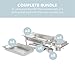 Alpha Living 4 Pack Chafing Dish Full Set – Stainless Steel Catering Chafer with Lids, Pans & Fuel Holders – Buffet Food Warmers for Parties, Events & Weddings – Alpine Gray Handles